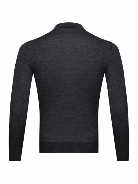 Поло, на пуговицах, дл/рукав (116, Темно-серый, 46)