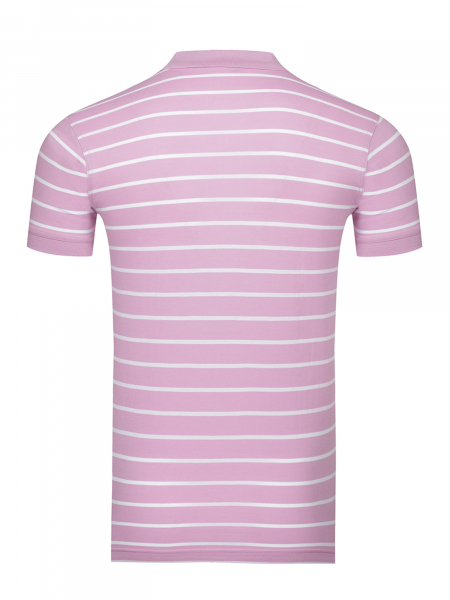 Поло в полоску, короткий рукав (375, Сиреневый, 52 - L  рукав 21 см)