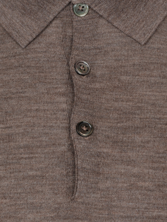 Поло 3 пуговицы, однотон., дл/рукав (480, Темно-коричневый, 50)