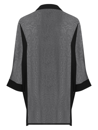 Блуза женская, 3/4рукав,  летуч.мышь (002, Черный, 44)