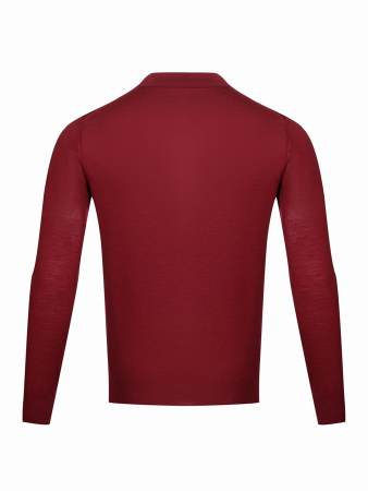 Поло на пуговицах,  однотон., дл/рукав (007, Бордо, 52 )