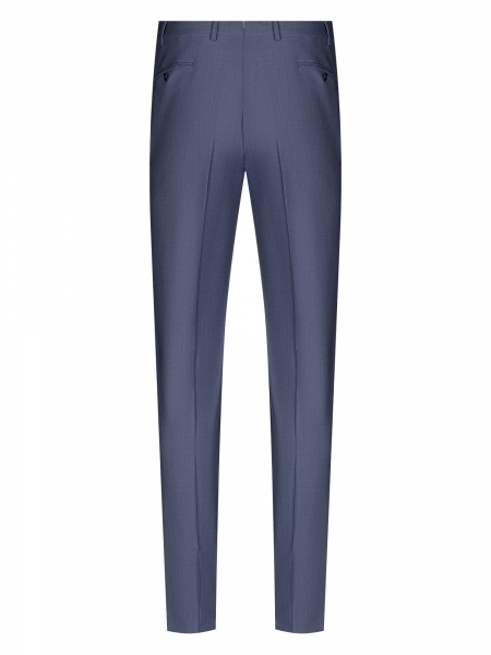 Брюки, Ravazzolo, средне-притал., без защипов, однотон. (58514, Серо-синий, 48, R)