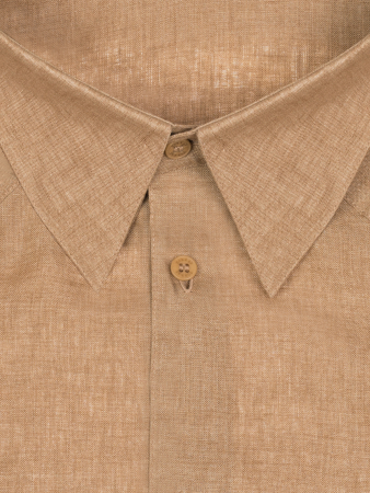 Сорочка, Torras, casual, длинный рукав, льняная с кожаными вставками (00210, Хаки, 64)