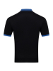Поло на пуговицах,  короткий рукав, контрастный ворот (00027, Черный/Синий, 48 - S  рукав 24 см)