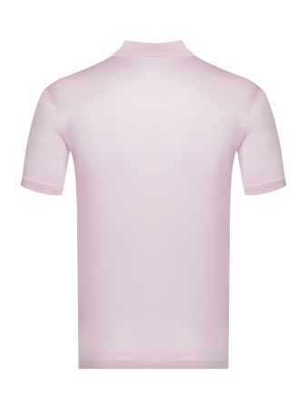 Поло на пуговицах, однотонное, кор рукав (950, Розовый, 52 - L  рукав 25 см)