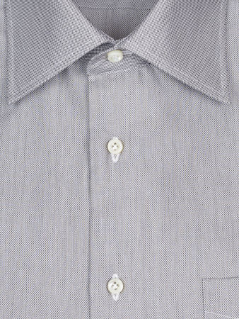 Сорочка, Ravazzolo, в крапинку, пуговицы, длин. рукав (005, Черный/Белый, 42)