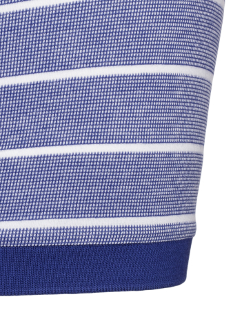 Поло на пуговицах, в полоску, короткий рукав (491, Синий/Белый, 48 - S      рукав 23 см)