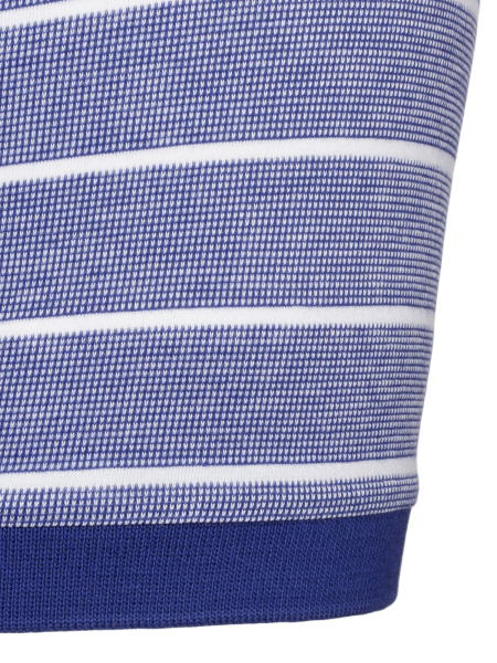 Поло на пуговицах, в полоску, короткий рукав (491, Синий/Белый, 48 - S      рукав 23 см)