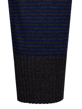 Кардиган, на молнии, стойка, в полоску (211, Черный, 60)