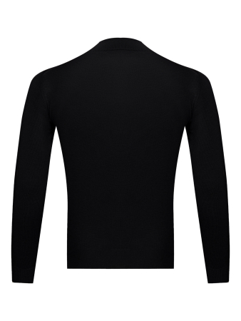 Джемпер, стойка, однотон., дл/рукав (002, Черный, 48 - S)