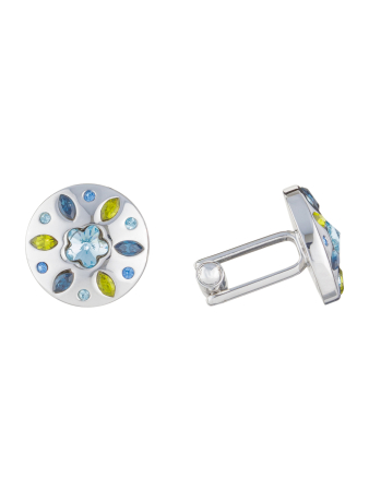 ЗАПОНКИ, THOMPSON,  Англия (26, BLUE, металл, Круглые , цветок)