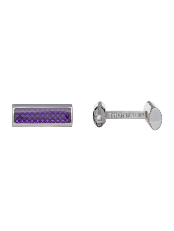 Запонки, THOMPSON, Англия_ (33, Enamel Purple (Фиолет. эмаль), ДВУХСТОРОННИЕ, Конус / Фиолет прямоуг , рисунок)