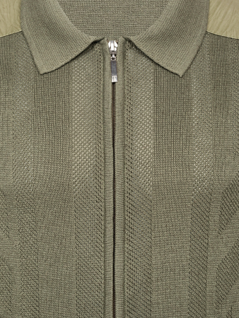 Кардиган  на молнии, с ворот.,  дл/рук., кож.вставки на плече (00892, Зеленый, 64)