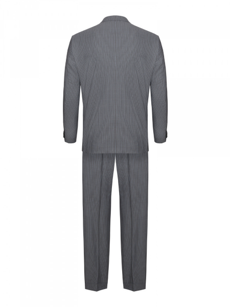 Костюм, BEN, Jaguar, классика, в полоску, 2пуг., 1шл. (24, Серый, 46, 6)