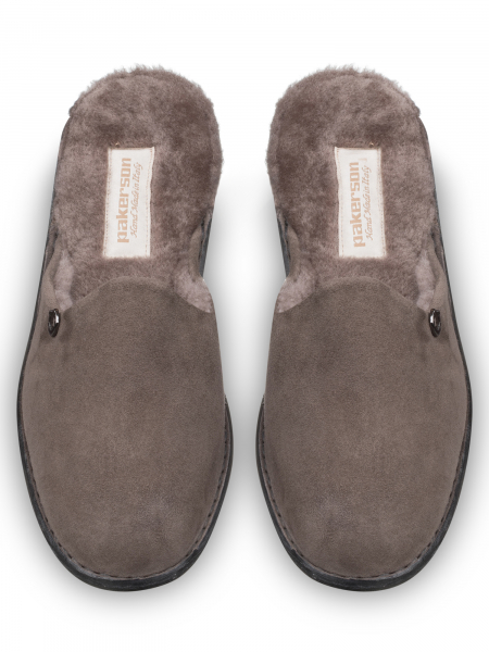 Домашняя обувь, Pakerson (364, Серый/Бежевый, 36, 100% мутон, 100% замша)