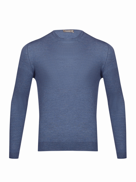 Джемпер, круглый ворот, однотон.дл/рук. (009, Голубой, 50)