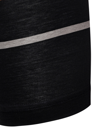 Поло в полоску, короткий рукав (100, Черный, 52 - L  рукав 25 см)