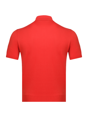 Поло на пуговицах, короткий рукав, однотонное (006, Красный, 48 - S  рукав 23 см)