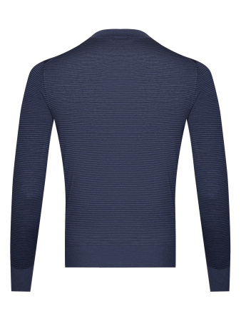 Поло на пуговицах, дл/рукав, в полоску (835, Синий в полоску, 50)