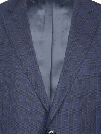 Костюм, Ravazzolo, средне-притал, клетка, 2 пугов., 2шл (16865, Темно-синий, 58, R)