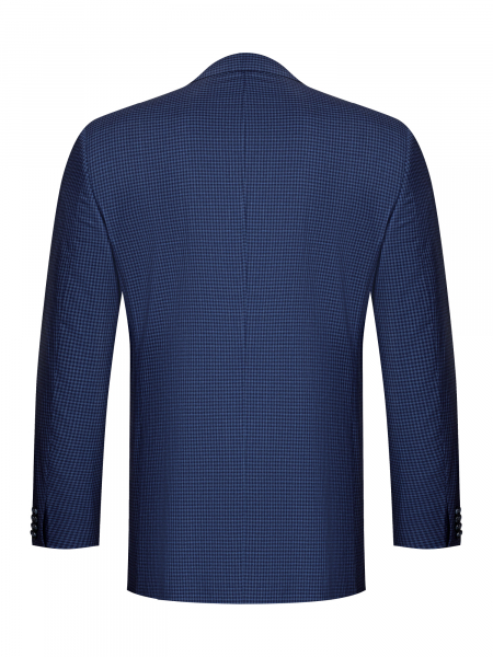 Пиджак, средне-притал., однобортный, клетка, 2 пуг. (16232, Синий, 54 , R)