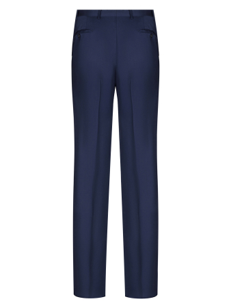 Брюки, Ravazzolo, средне-притал., без защипов, однотон. (52115, Темно-синий, 48, R)