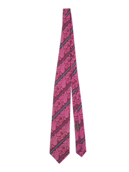Галстук, Ravazzolo, узор (004, Бордо/Розовый, 150 см)