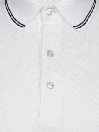 Поло Schiatti, ворот с окантовкой, кор/рукав, однотон. (3608, Белый, 58-3XL     рукав 25 см)