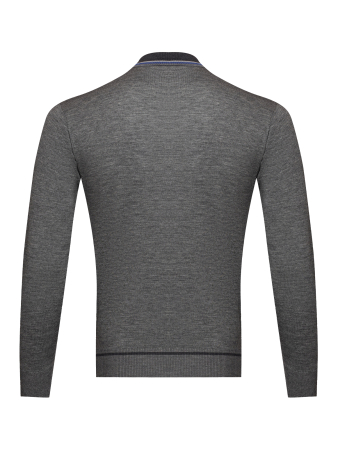 Поло  на  молнии, длин.рук.,клетка (00200, Серый, 46 - XS     )