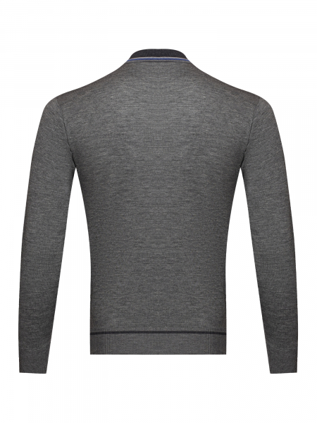 Поло  на  молнии, длин.рук.,клетка (00200, Серый, 46 - XS     )