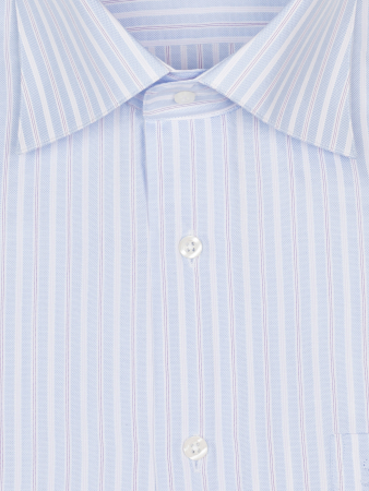 Сорочка, длинный рукав, классика, полоска (240, Розовый, 41/42)