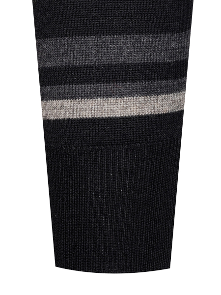 Джемпер, круглый ворот, в полоску (484, Черный, 48 - S )