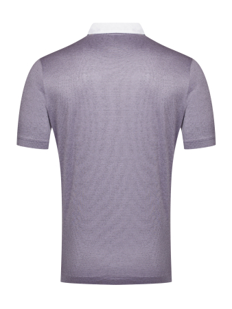 Поло Schiatti, белыq воротник, кор/рукав, пунктир (3507, Сиреневый, 56 - XXL     рукав 26 см)