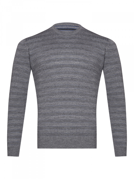 Джемпер, круглый ворот, в полоску (363, Темно-серый, 48 - S )