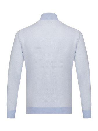 Джемпер, стойка ворот, на молнии, длин. рукав (12, Голубой, 58 - 3XL     )