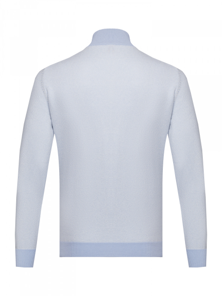 Джемпер, стойка ворот, на молнии, длин. рукав (12, Голубой, 58 - 3XL     )