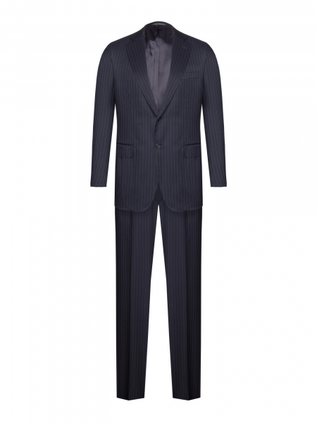 Костюм, Ravazzolo, средне-притал, полоска, 2 пугов. (16861, Черный, 52 , R)