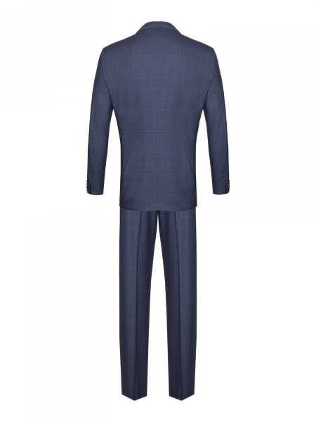 Костюм, Ravazzolo, средне-притал, клетка, 2 пугов., 2шл (16865, Темно-синий, 58, R)