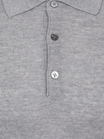 Поло на пуговицах,  однотон., дл/рукав (030, Серый, 50)