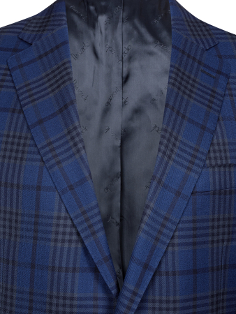 Пиджак, средне-притал., однобортный, клетка, 2 пуг. (16087, Темно-синий , 56 , L)