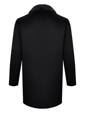 Пальто Gallotti, короткое, кашемир, нутрия (999, Черный, 58 - 3XL     )