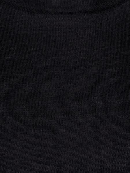 Джемпер, круглый вырез, кор/рук.,однотон. (002, Черный, 50)