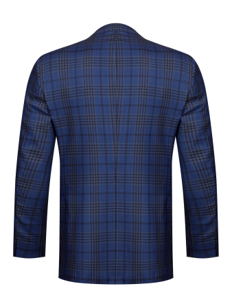 Пиджак, средне-притал., однобортный, клетка, 2 пуг. (16087, Темно-синий , 56 , L)