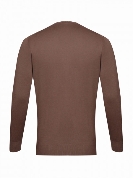 Джемпер, круглый ворот, длин. рукав, однотон. (048, Шоколад, 56)