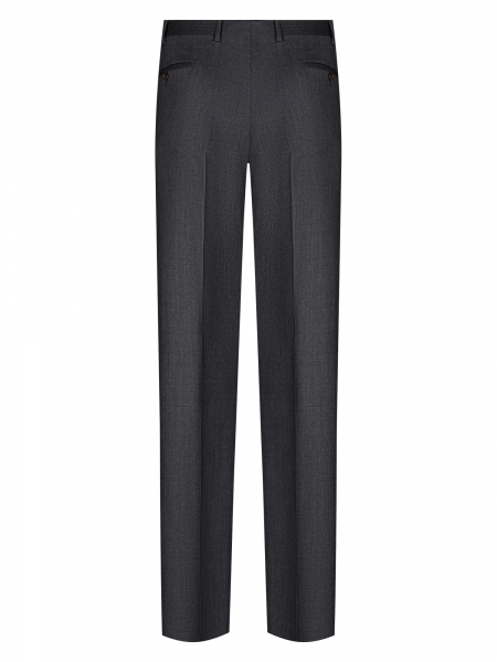 Брюки, Ravazzolo, средне-притал., с защипами, однотон. (58454, Темно-серый, 52 , R)