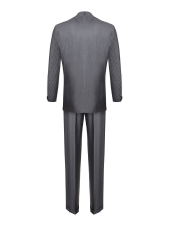 Костюм, EM, классика, полоска, 3 пугов./прорез.карм.с клап., 2шл, б.кл.с манж. (510, Стальной, 58 , 8)