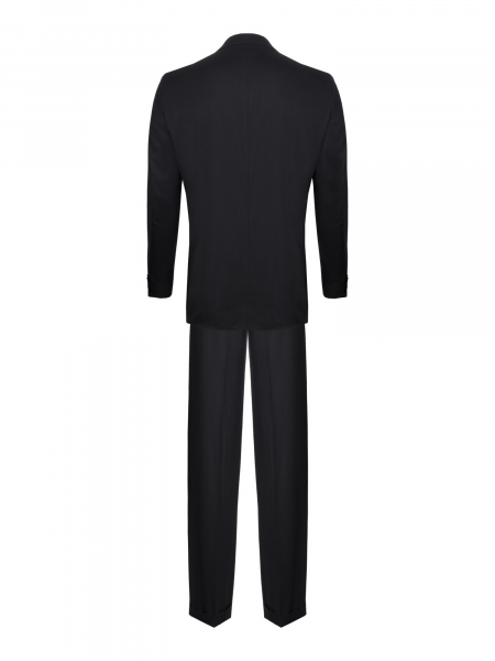 Костюм, EM, классика, полоска, 3 пугов./прорез.карм.с клап., 2шл, б.кл.с манж. (102, Черный, 52 , 8)