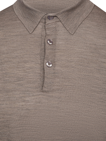 Поло, на пуговицах, дл/рукав (161, Темно-бежевый, 50)