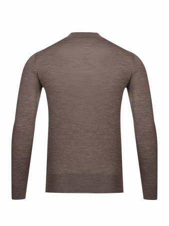 Поло 3 пуговицы, однотон., дл/рукав (480, Темно-коричневый, 50)