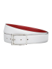 Ремень, Ravazzolo, однотон., двухсторонний (Красный/Белый, 105 см, (3,4 см))